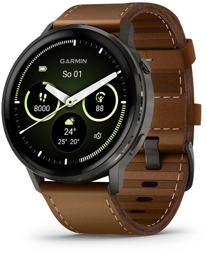 Garmin Venu 4 45mm Slate/Leather Band
