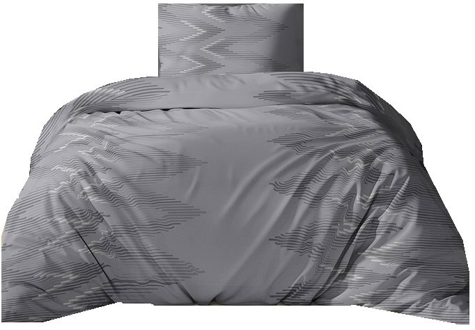 4sleep Bavlnené saténové obliečky 140 × 200, 70 × 90 cm, cik-cak sivý