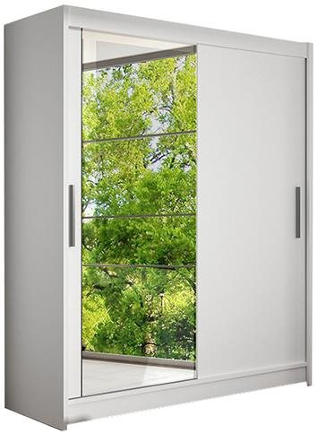 Nejlevnější nábytek Tabari VI, biela mat/zrkadlo, šírka 150 cm