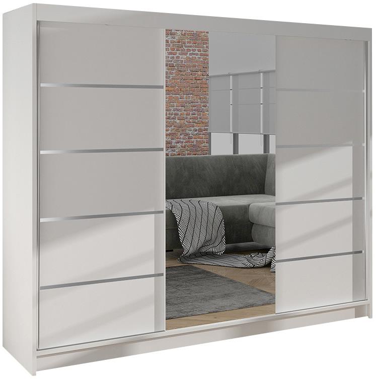 Nejlevnější nábytek Hardy VI so zrkadlom – biela