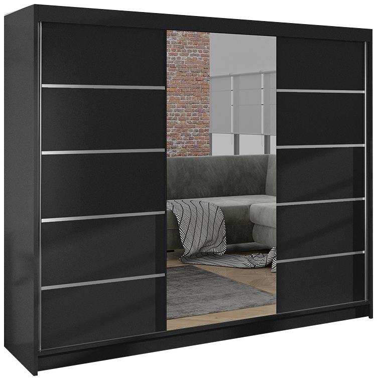 Nejlevnější nábytek Hardy VI so zrkadlom – čierna