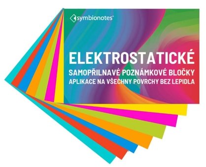 SYMBIO Symbionotes elektrostatický 100 × 190 mm, 100 lístkov, mix 7 farieb
