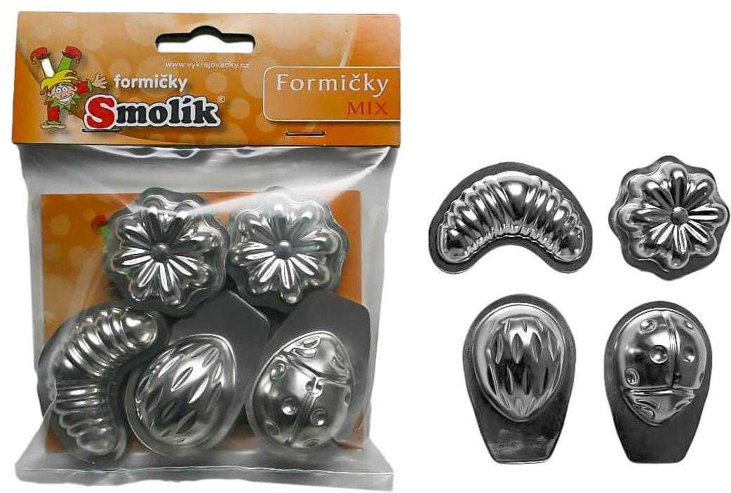 SMOLÍK MIX 4 druhy 20 ks 622 veľké d 35, 40 a 45 mm, pocínované
