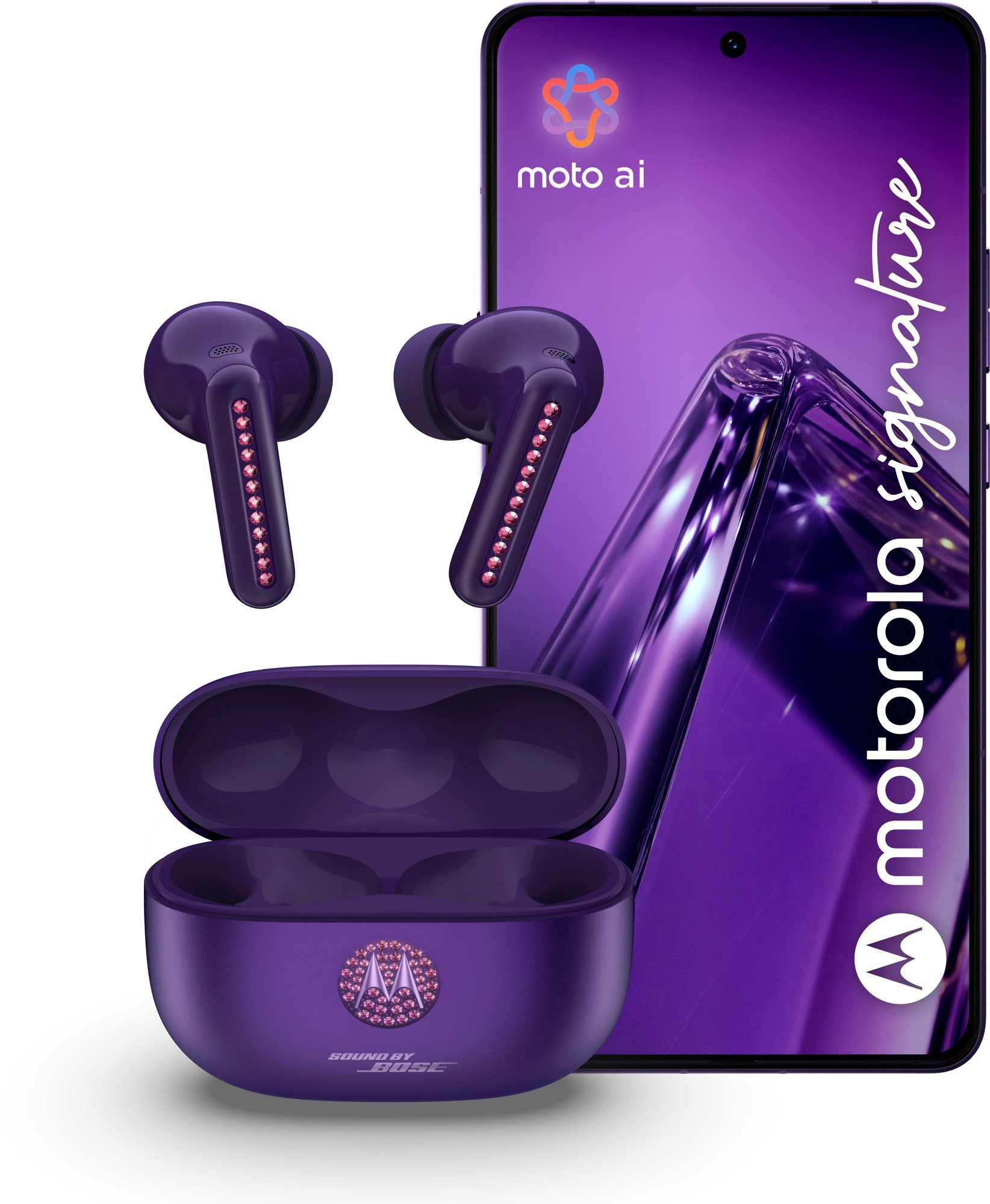 Motorola Signature 16 GB/512 GB + Moto Buds 2 Plus Pantone Violet Indigo Crystals by Swarovski