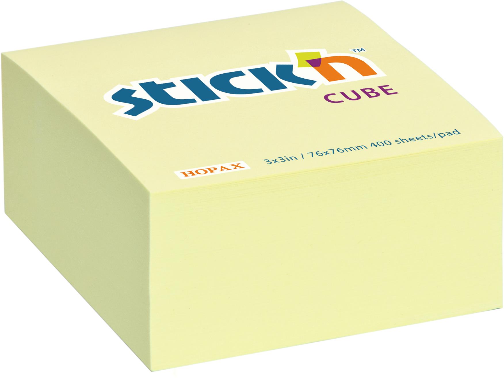 STICK´N 76 × 76 mm, pastel žltý, 400 lístkov
