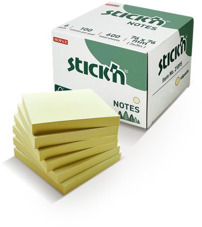 STICK'N BY HOPAX 76 x 76 mm, 6 x 100 lístkov, pastelovožltý