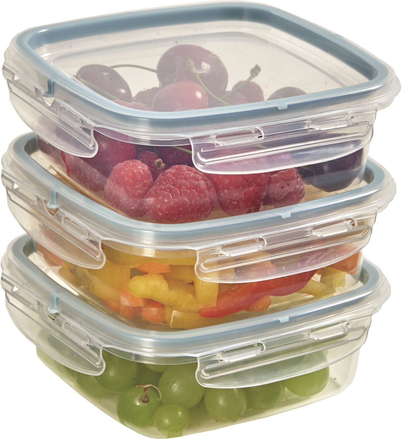 Snips Sada dóz na potraviny 500 ml, 3 ks, BPA Free, transparentní a modrá