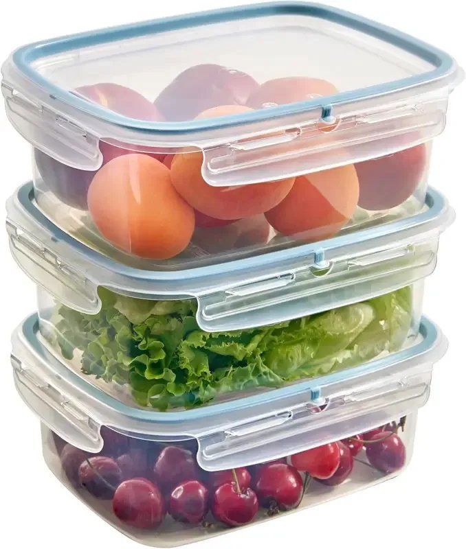 Snips Sada dóz na potraviny 1,8 l, 3 ks, BPA Free, transparentní a modrá