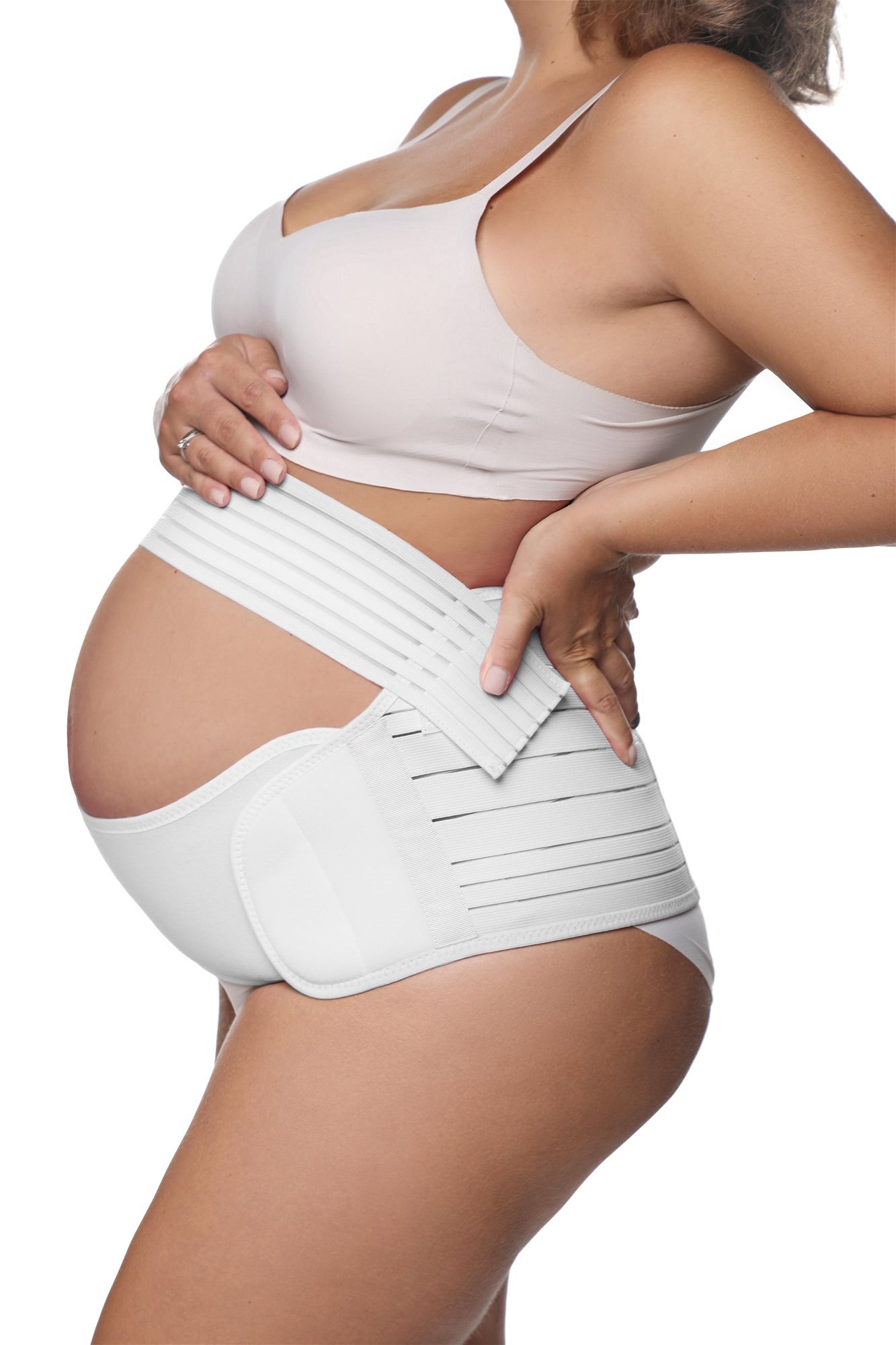 SNUG BUN Tehotenský podporný pás 5 v 1, Biely L