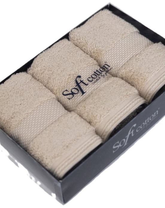 Soft Cotton darčeková súprava malých modalových uterákov Deluxe, 3 ks, béžová