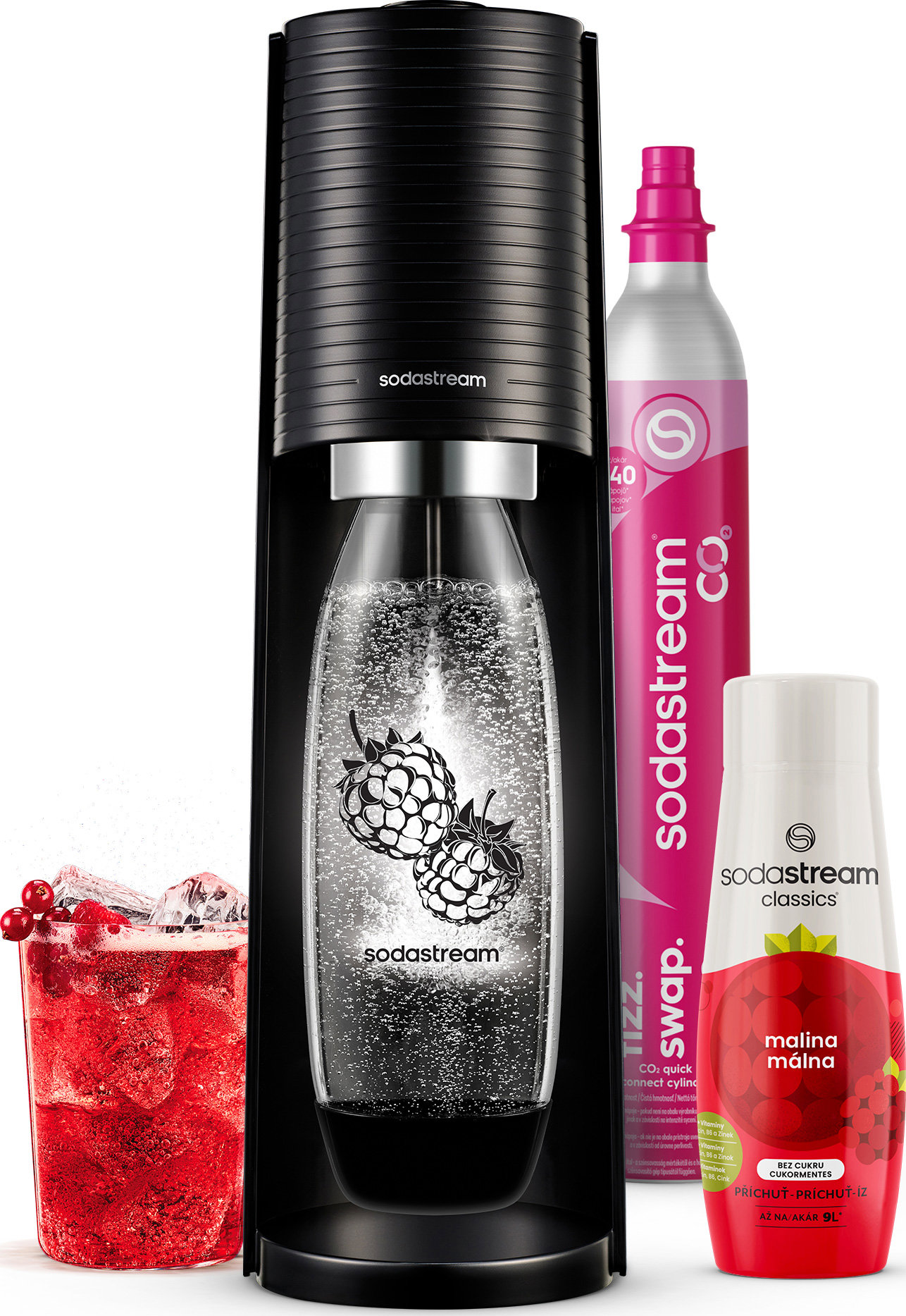 SodaStream TERRA Black Malina Zero Multipack