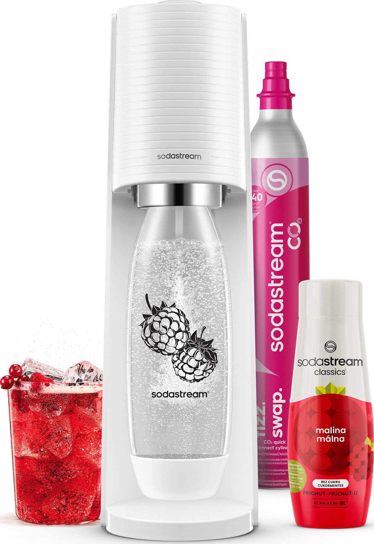 SodaStream TERRA White Malina Zero Mpack