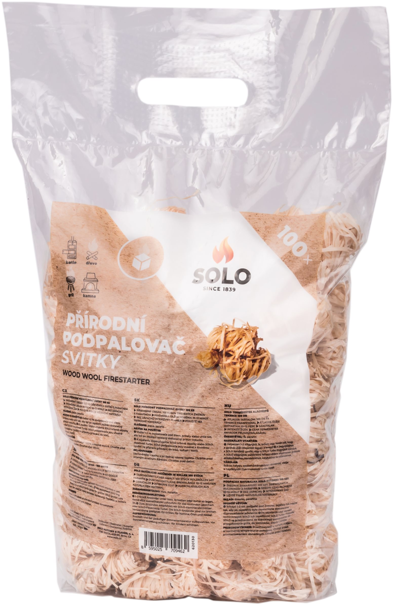 SOLO Ekologický podpaľovač Zvitky – 100 ks