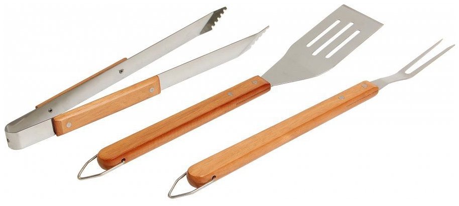 SOMAGIC Set 3 Grilovací náčiní 40–44 cm, nerez, dřevěné rukojetě