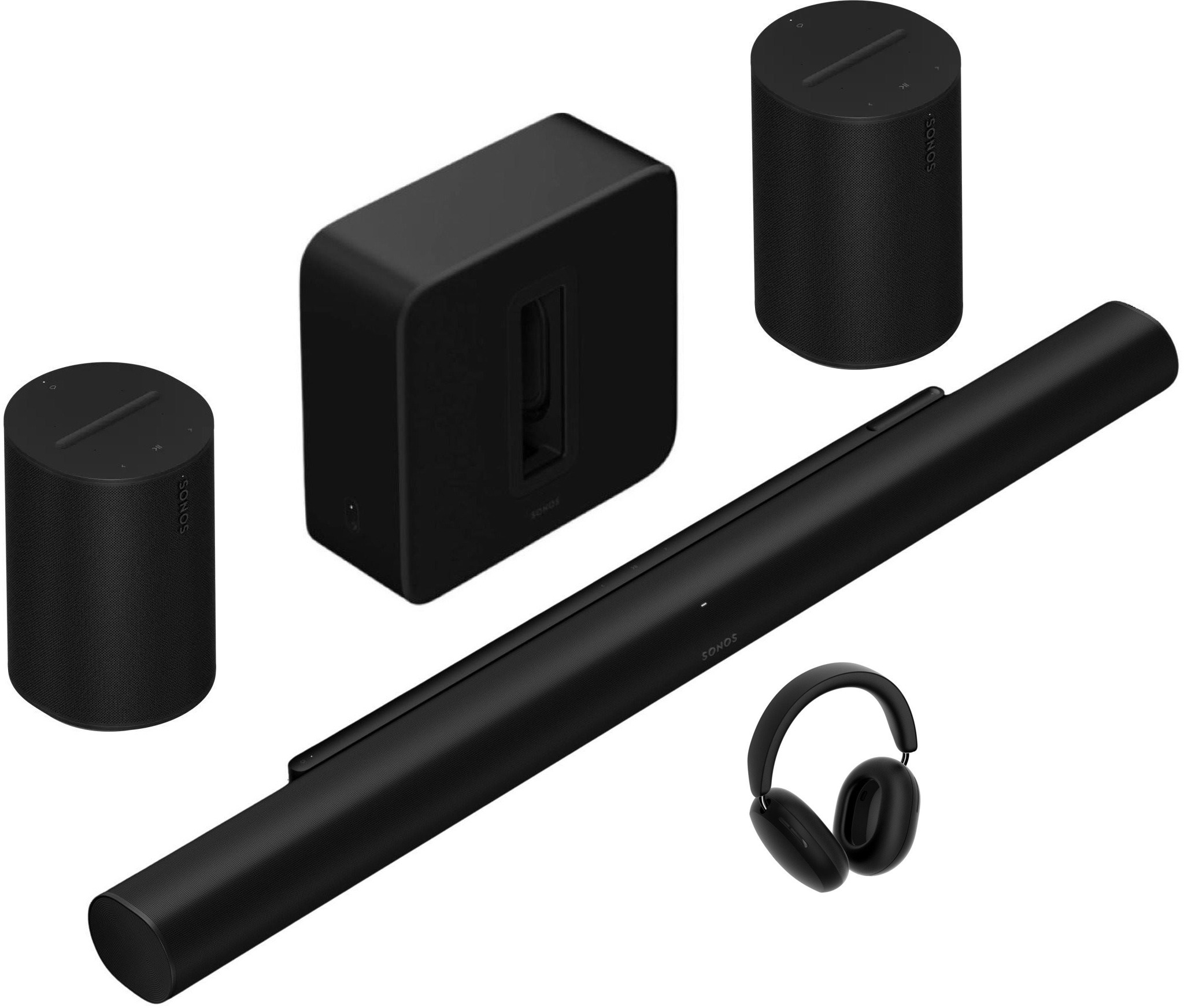 Sonos Ace Black + Sonos Arc Ultra čierny + Sonos Sub 4 + 2x Sonos Era 100