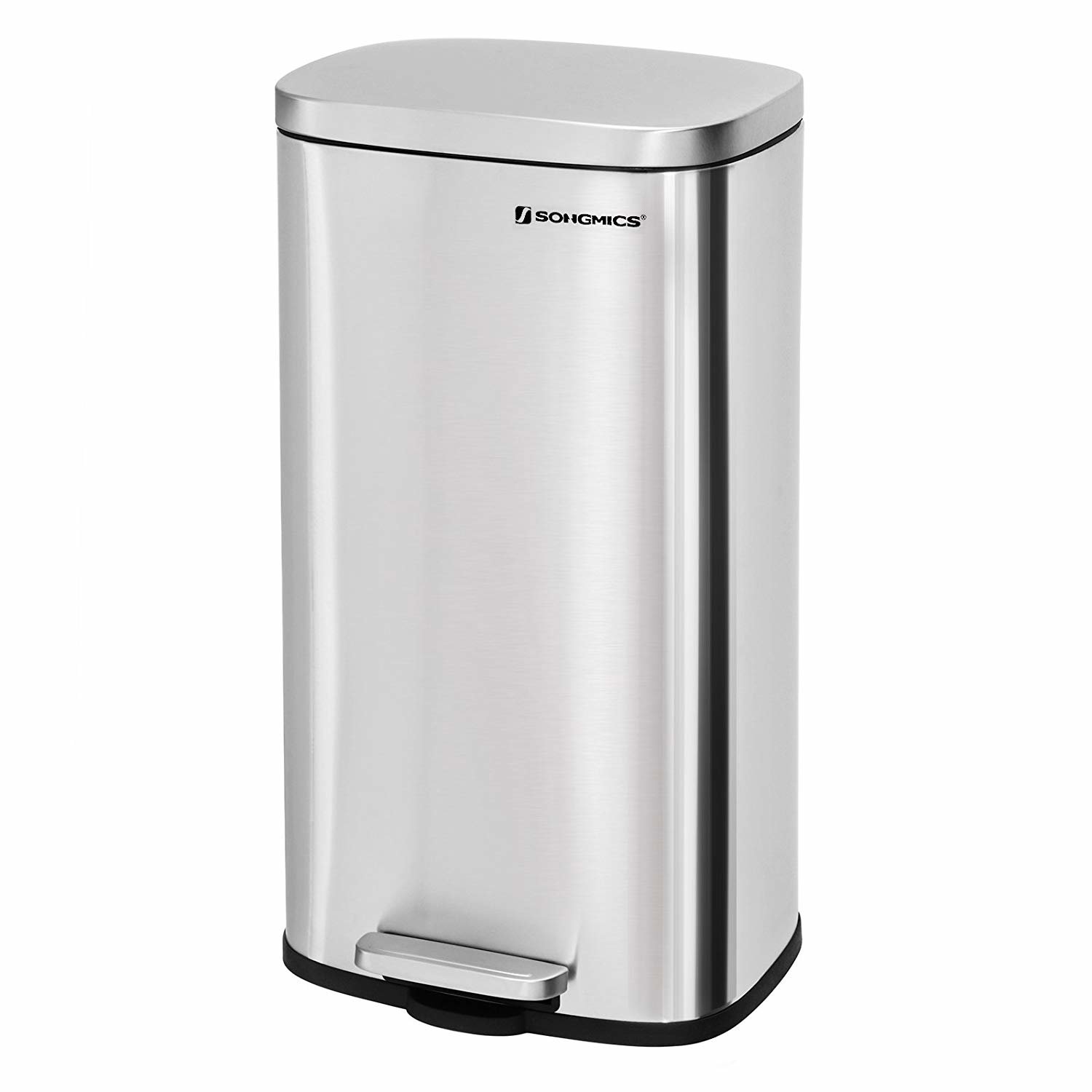 Songmics Odpadkový kôš s vekom DORO 30 l, strieborný