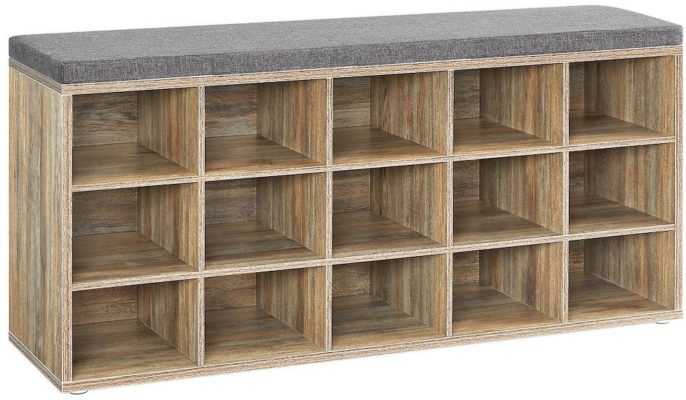 Songmics Vasagle Endersen Botník 105 cm, svetlohnedý/sivý