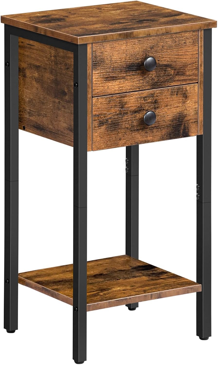 Songmics Vasagle Noxwood Noční stolek 35 cm, černý/hnědý