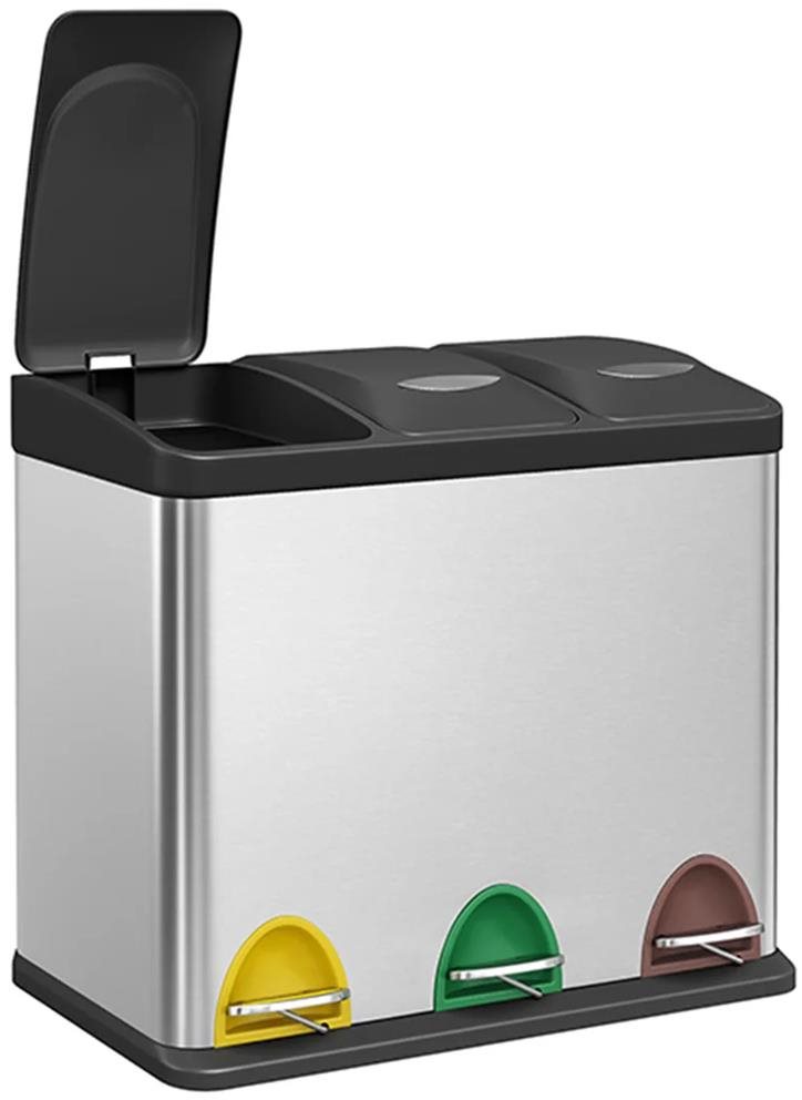 KW Germany Odpadkový kôš na triedený odpad 3 × 8 l antikorový