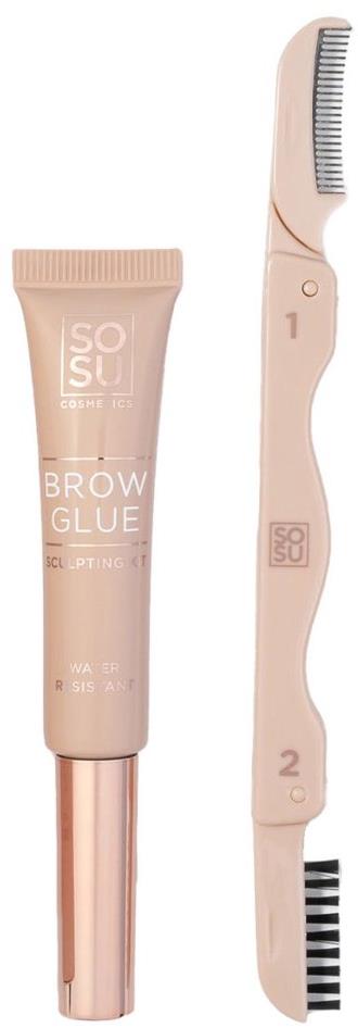 SOSU Cosmetics Brow Glue Set & Perfect Kit gél a kefka na obočie
