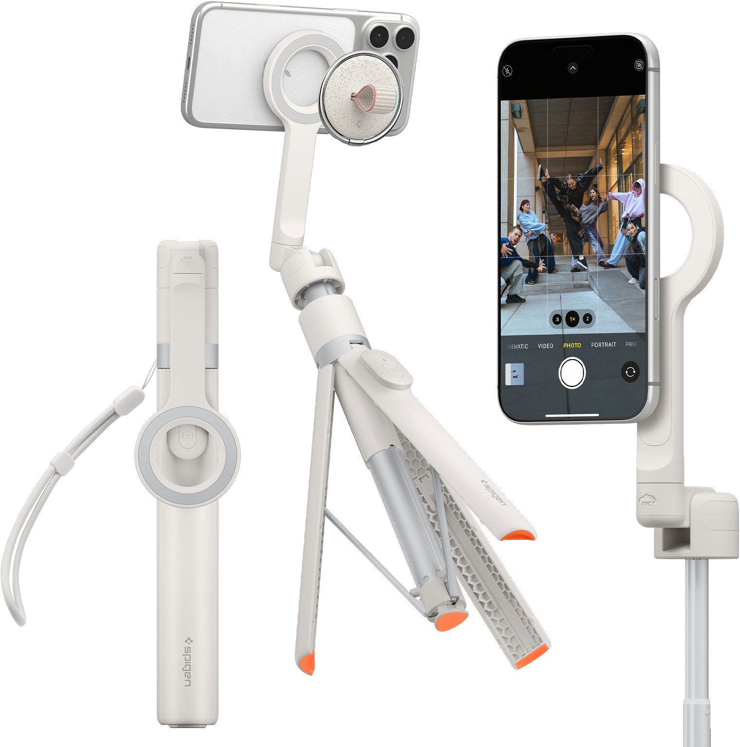 Spigen MagSafe Tripod Selfie Stick Dune Beige