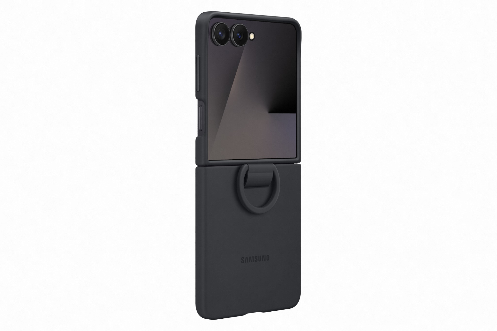 Samsung Galaxy Z Flip7 Silikónový kryt s držiakom na prst Black
