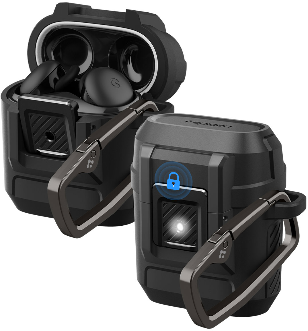 Spigen Lock Fit Matte Black Pixel Buds 2a