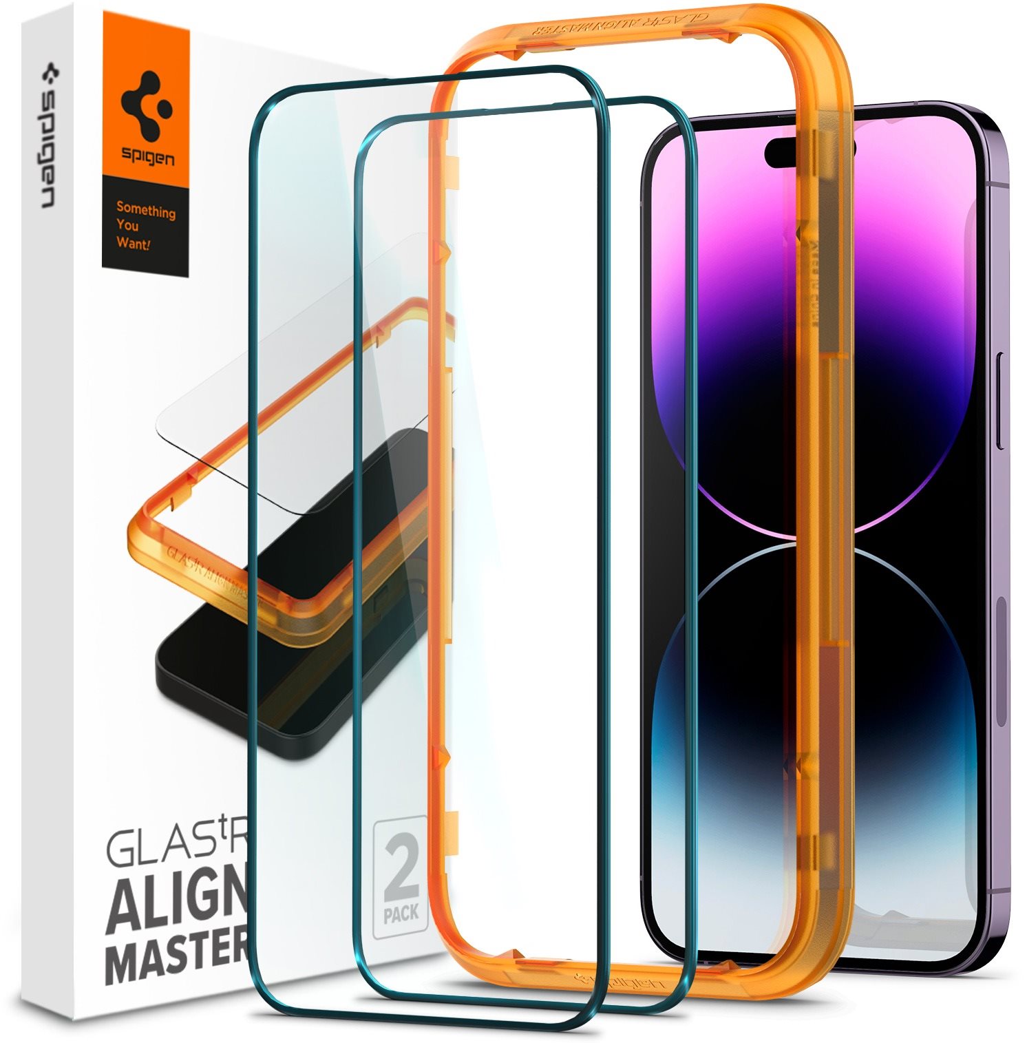 Spigen tR Align Master 2 Pack FC Black iPhone 14 Pro