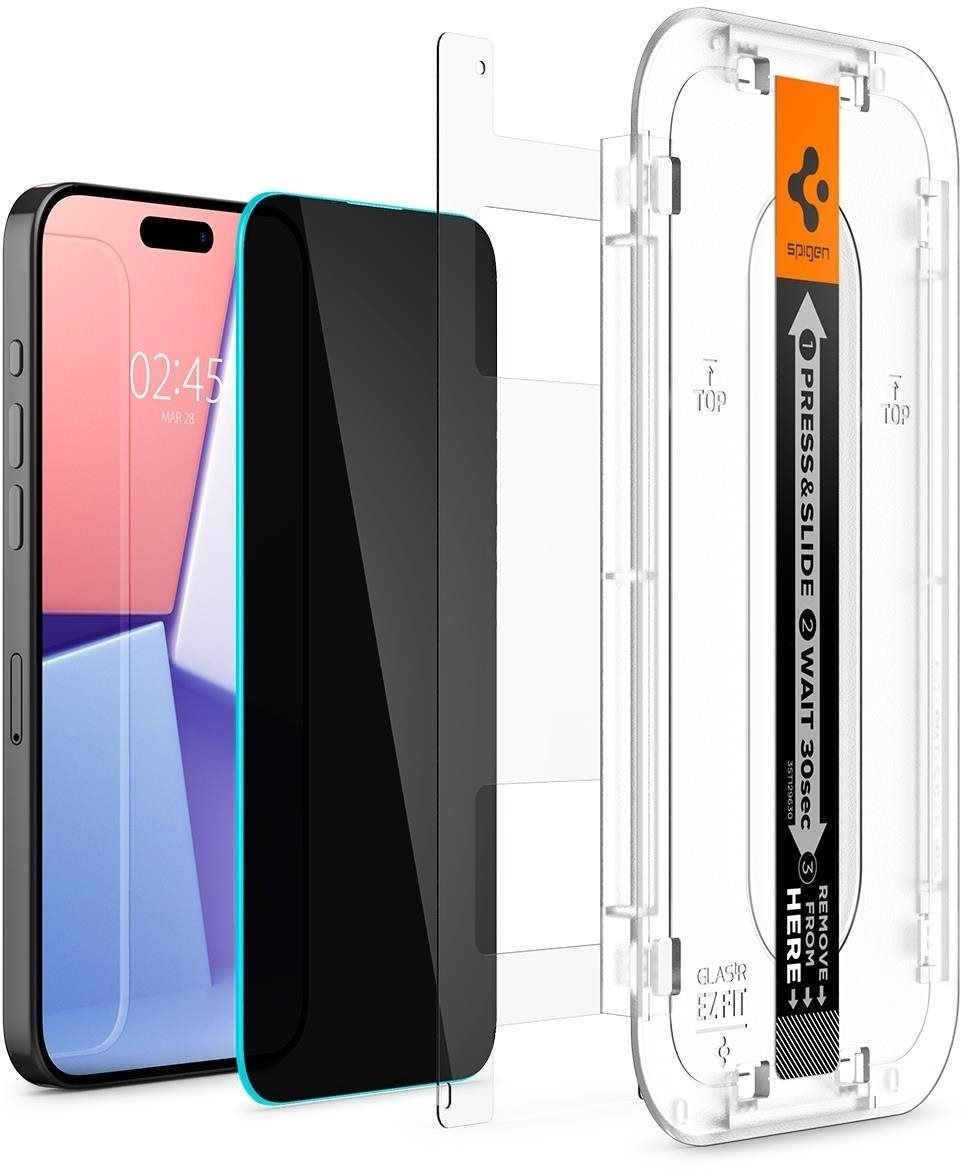 Spigen Glass tR EZ Fit HD Privacy 1 Pack iPhone 15 Pro