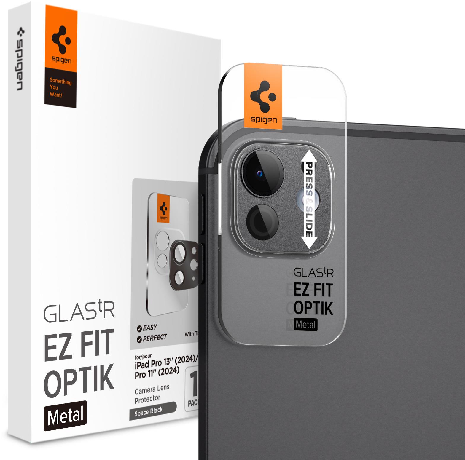 Spigen Glass tR EZ Fit Optik Metal 1 Pack Space Black iPad Pro 13" 2024/iPad Pro 11" 2024