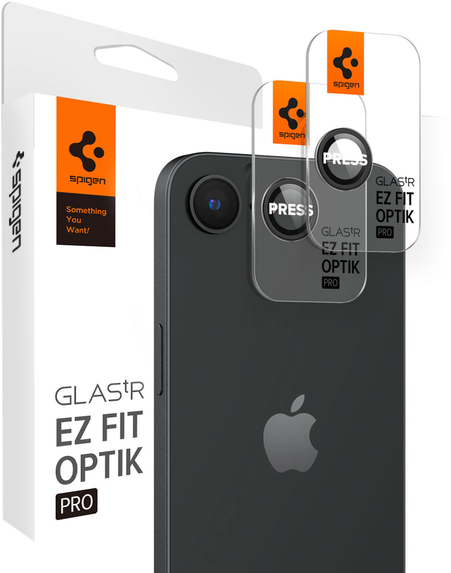 Spigen Glass tR EZ Fit Optik Pro 2 Pack Black iPhone 17e/16e