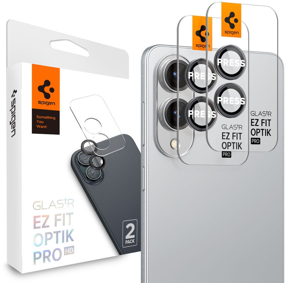 Spigen Glass TR EZ Fit Optik Pro HD 2 Pack Black Samsung Galaxy 2025 E