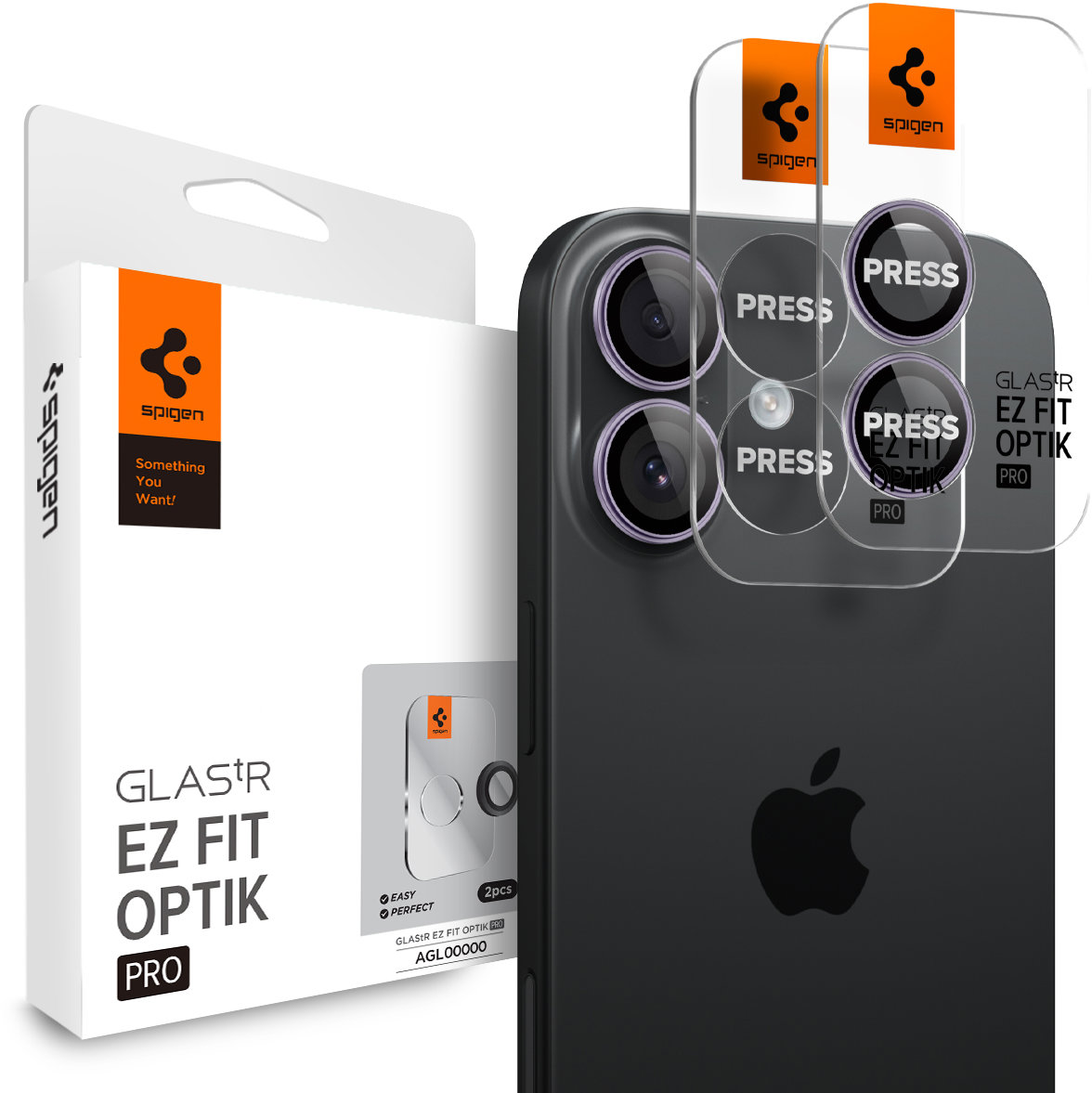Spigen Glass TR EZ Fit Optik Pro 2 Pack Purple iPhone 17