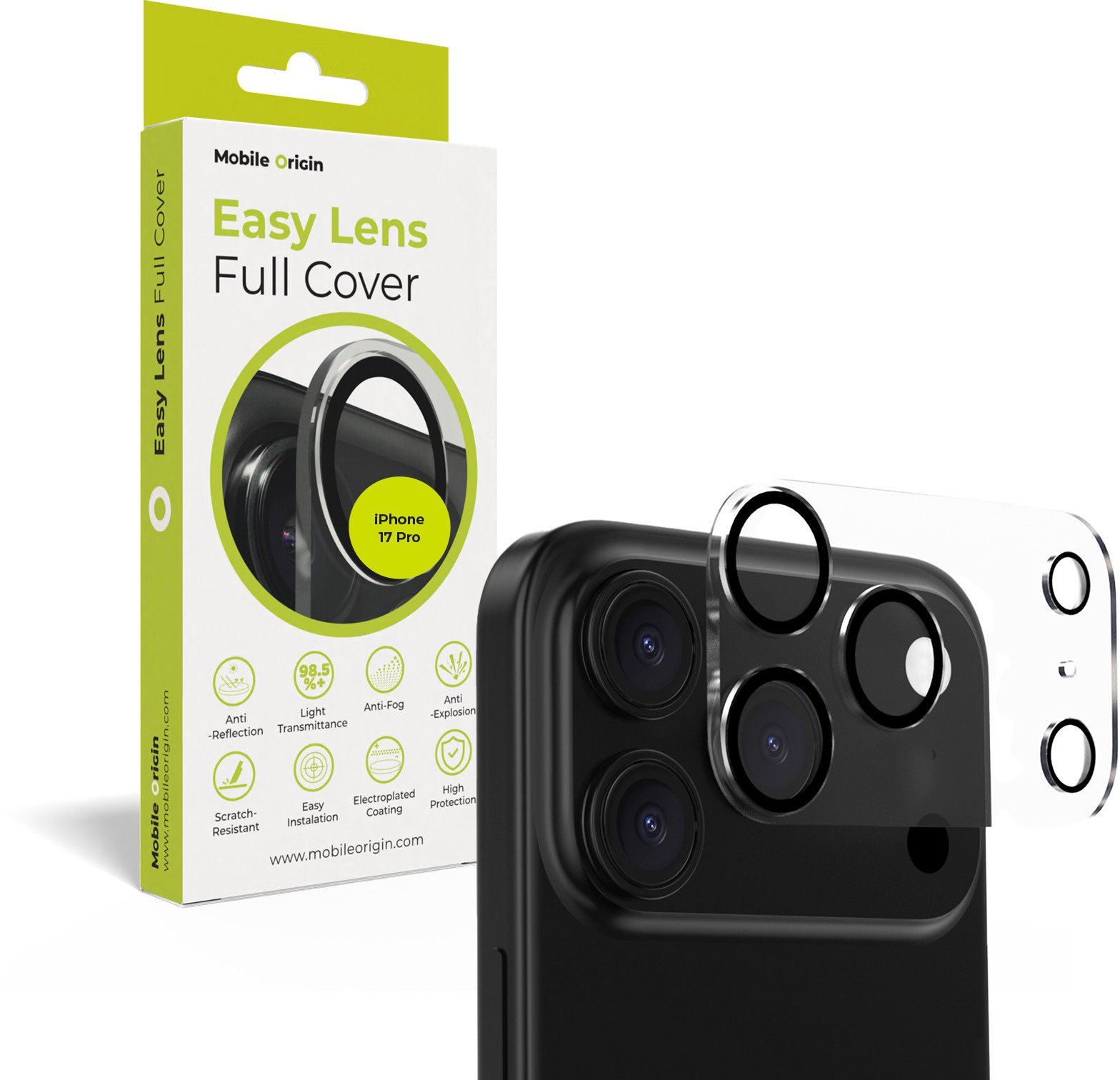 Mobile Origin Easy Lens full cover, clear - iPhone 17 Pro