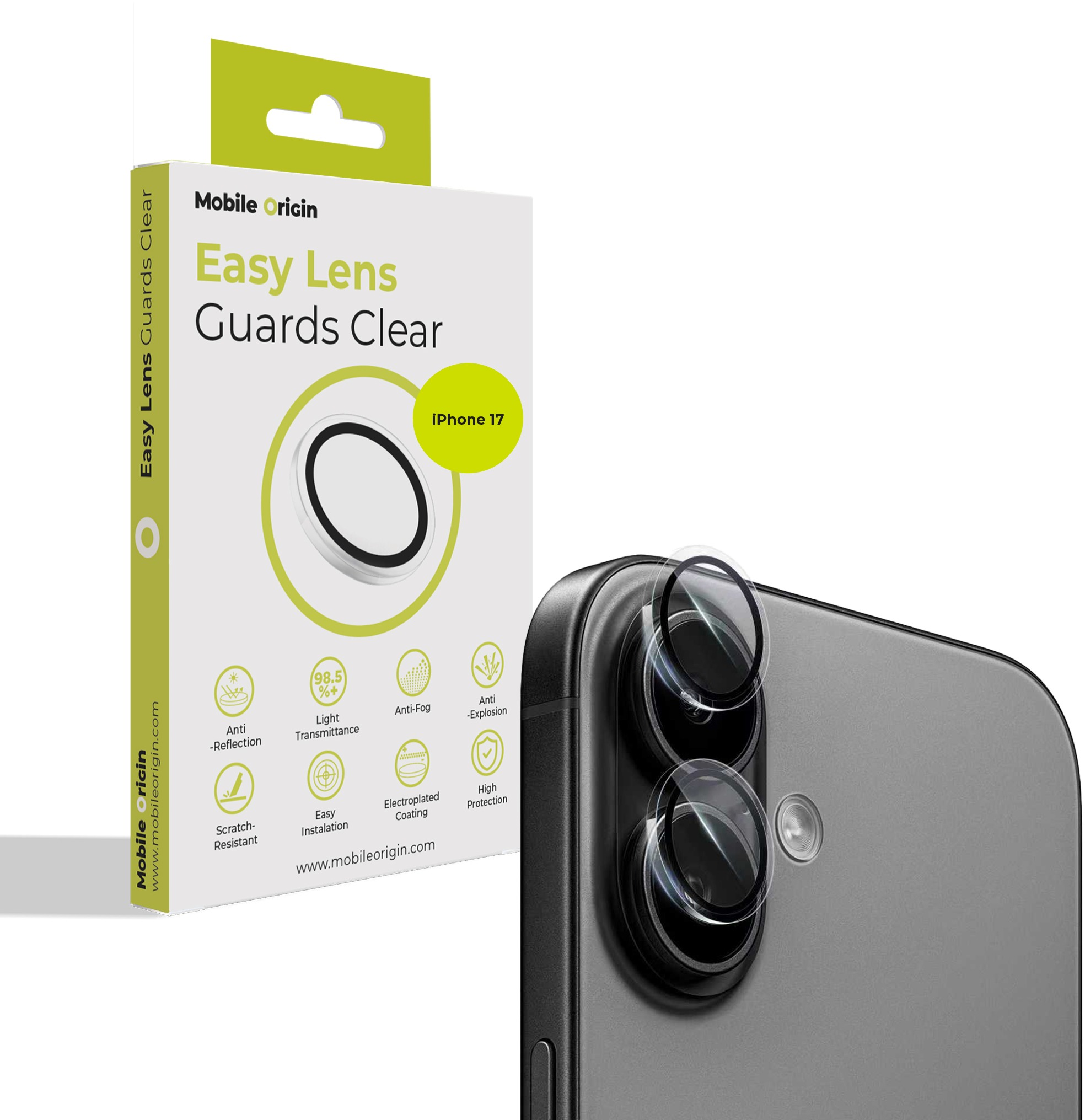 Mobile Origin Easy Lens Guards, clear - iPhone 17