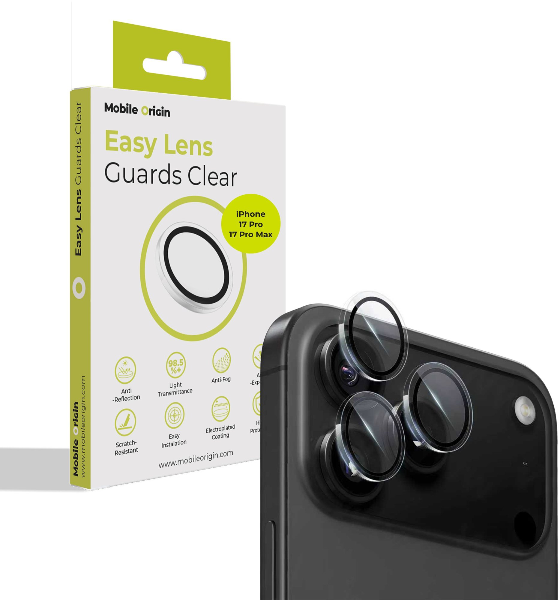 Mobile Origin Easy Lens Guards, clear - iPhone 17 Pro / 17 Pro Max