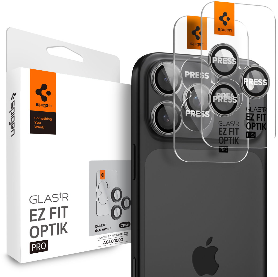 Spigen Glass tR EZ Fit Optik Pro 2 Pack Gray iPhone 17/16/15/14 Pro / 17/16/15/14 Pro Max