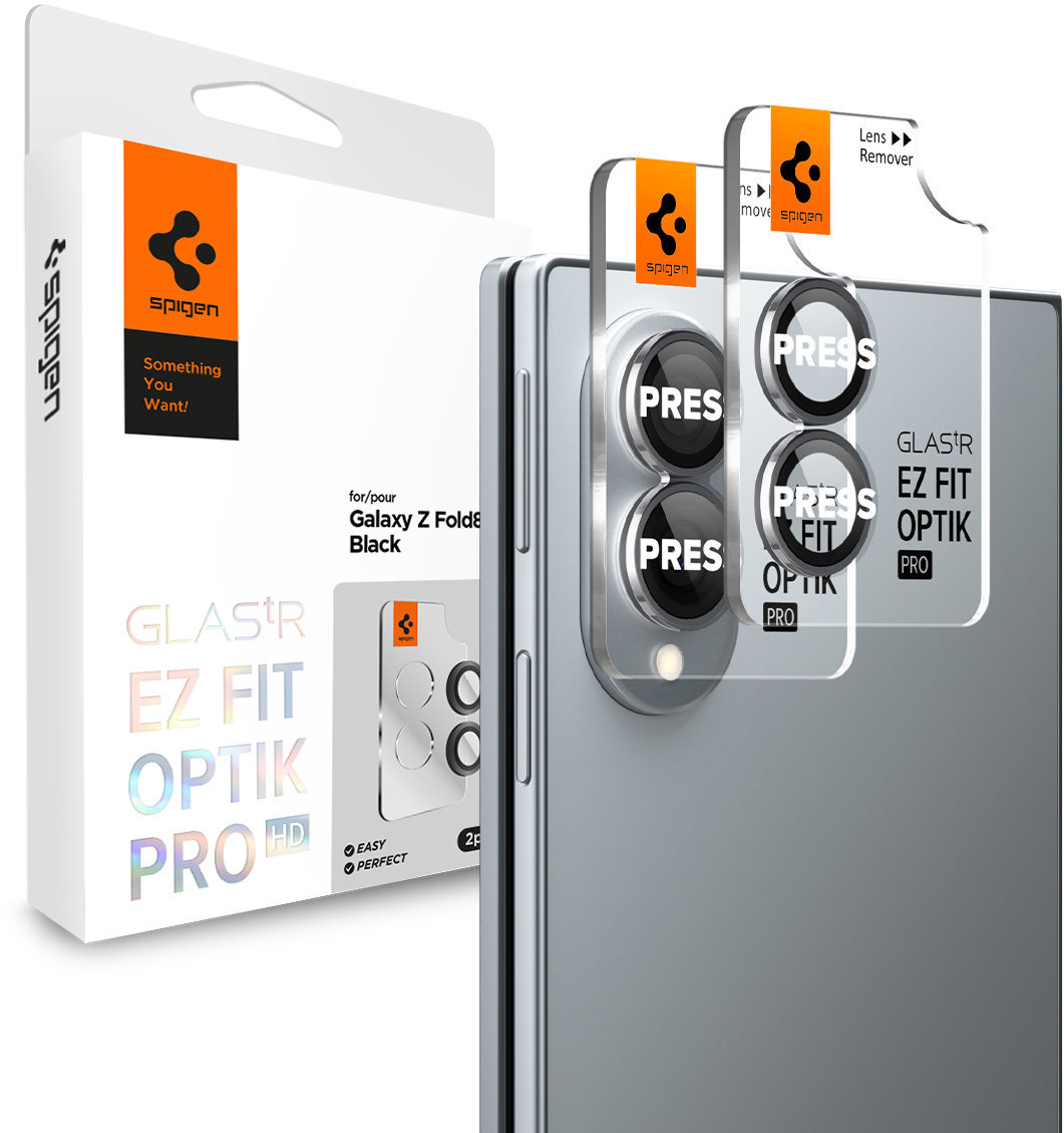 Spigen Glass tR EZ Fit Optik Pro HD 2 Pack Black Samsung Galaxy Z Fold8