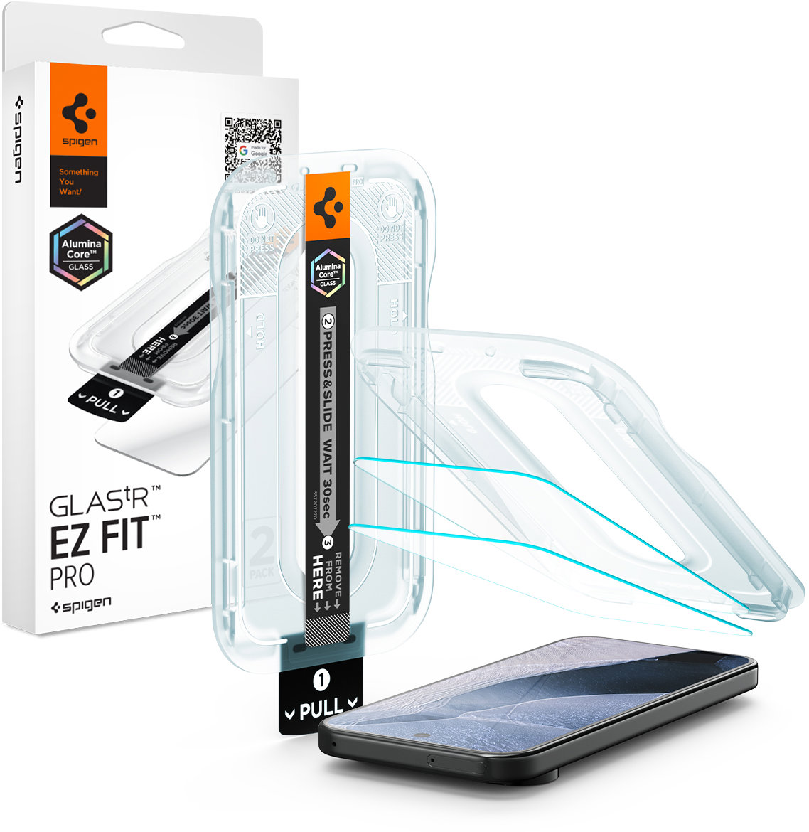 Spigen Glass TR EZ Fit Pro 2 ks v balení na Google Pixel 11/11 Pro