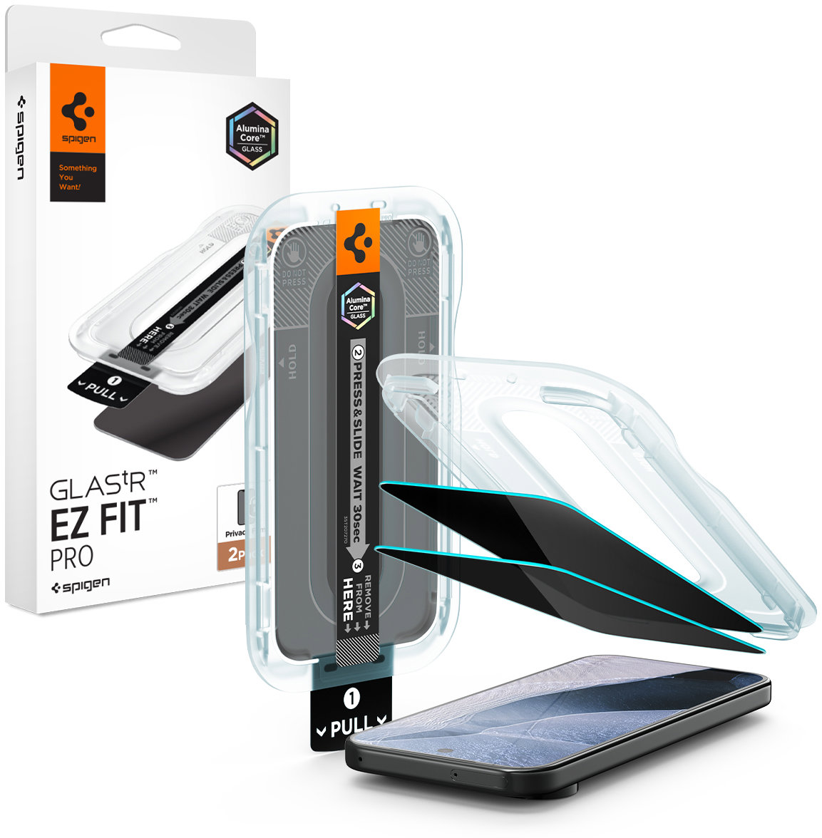 Spigen Glass TR EZ Fit Pro Privacy 2 ks v balení Google Pixel 11/10