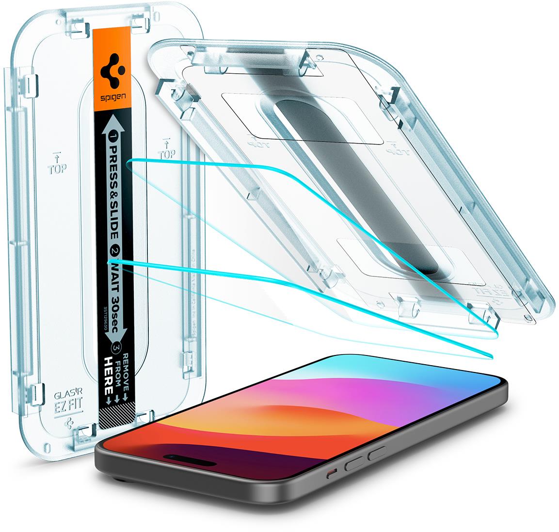 Spigen Glass tR EZ Fit 2 Pack Transparency iPhone 16/15