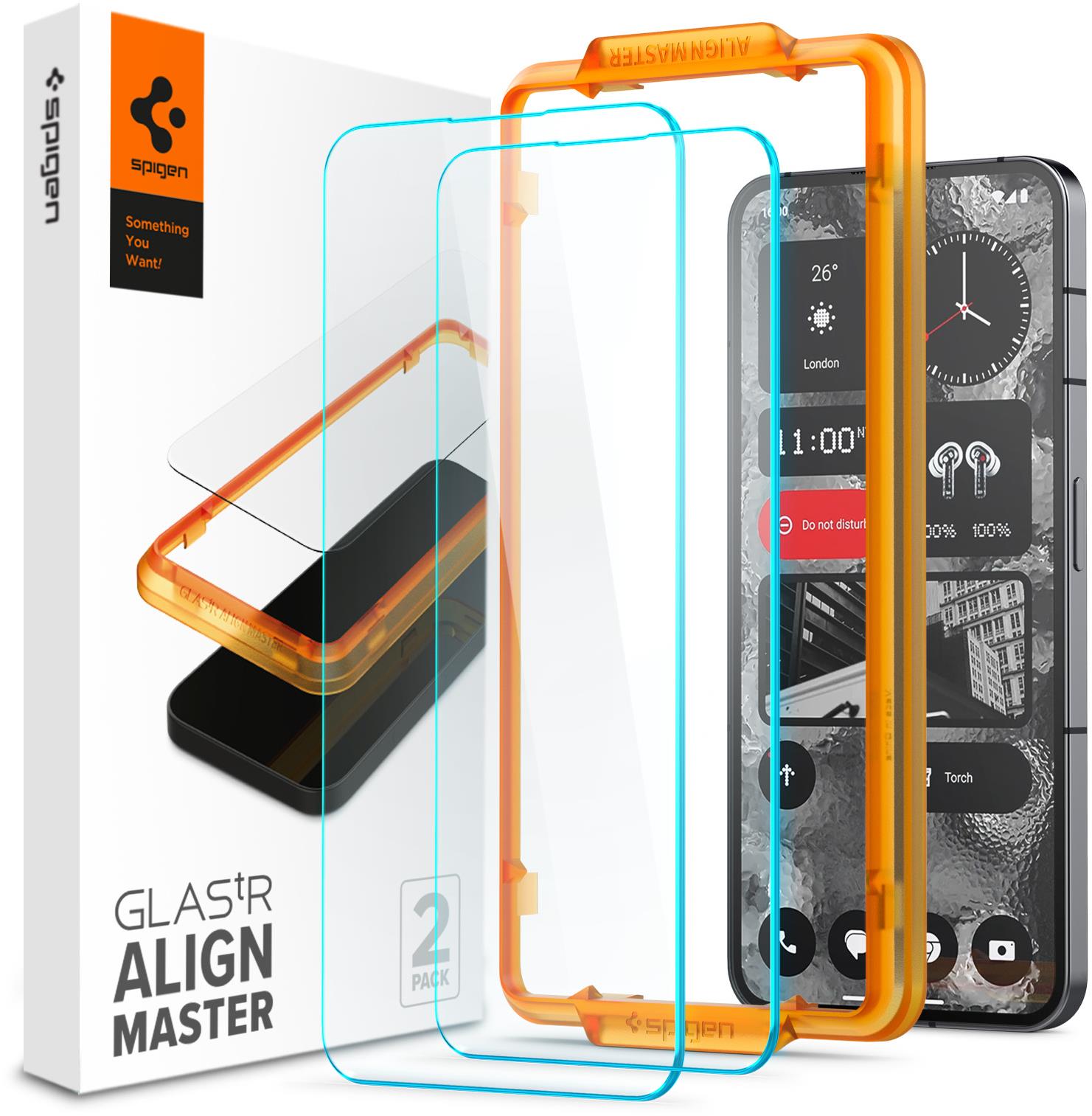 Spigen Glass tR AlignMaster 2 Pack Nothing Phone (2)