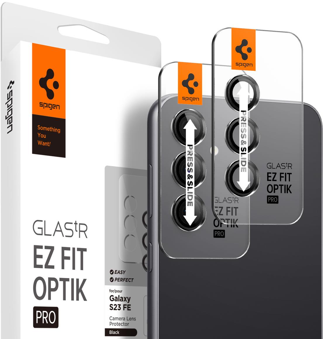 Spigen Glass tR EZ Fit Optik Pro Black 2 Pack Samsung Galaxy S23 FE