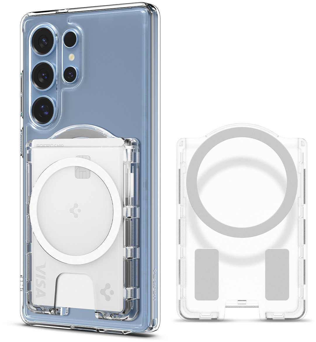 Spigen Ultra Hybrid Wallet MagSafe+ Crystal Clear Samsung Galaxy S25 Series