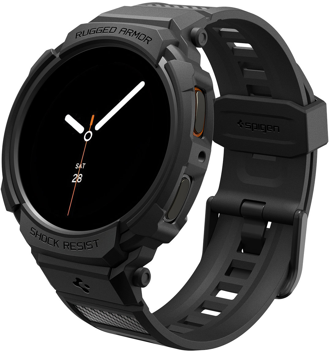 Spigen Rugged Armor Pro Matte Black Samsung Galaxy Watch 8 (44 mm)