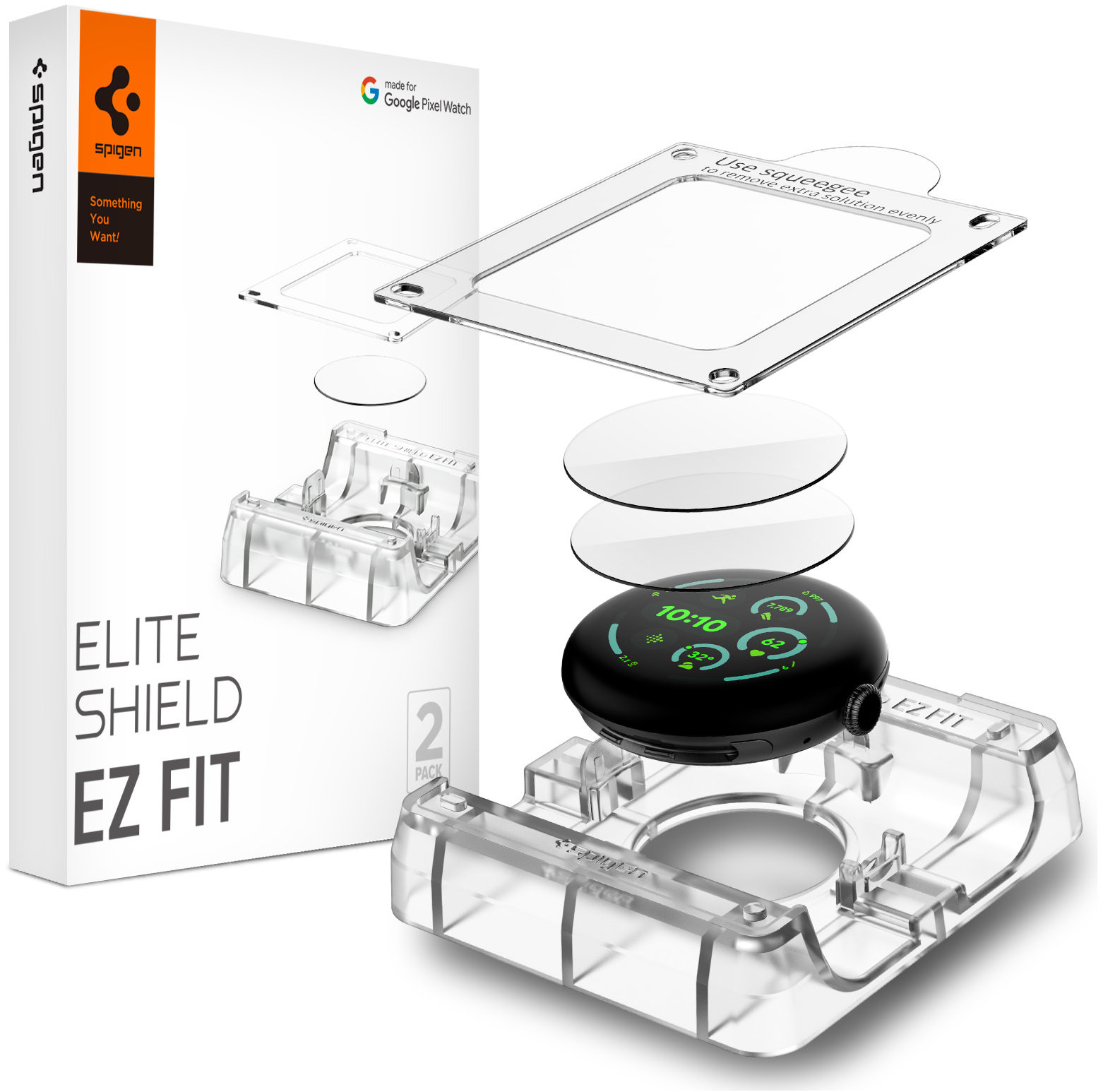Spigen EliteShield EZ Fit 2 Pack Google Pixel Watch 4/3 (45 mm)