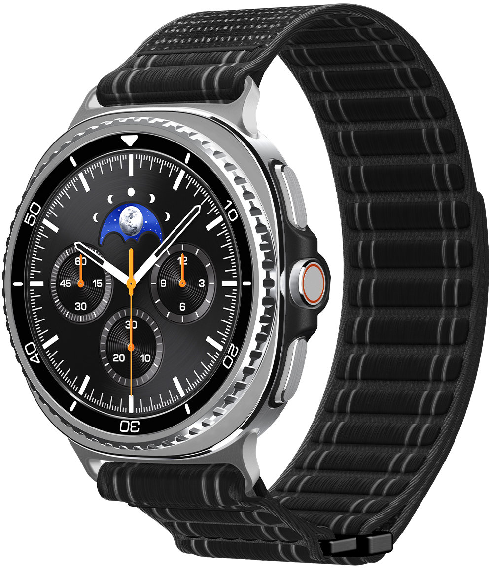 Spigen Fabric Band Hook a Loop Samsung Galaxy Watch 8 46 mm/44 mm/40 mm Black
