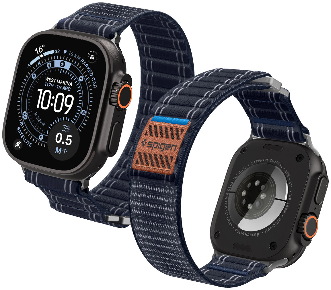 Spigen Fabric Band Hook a Loop Apple Watch 49 mm/46 mm/45 mm/44 mm Navy