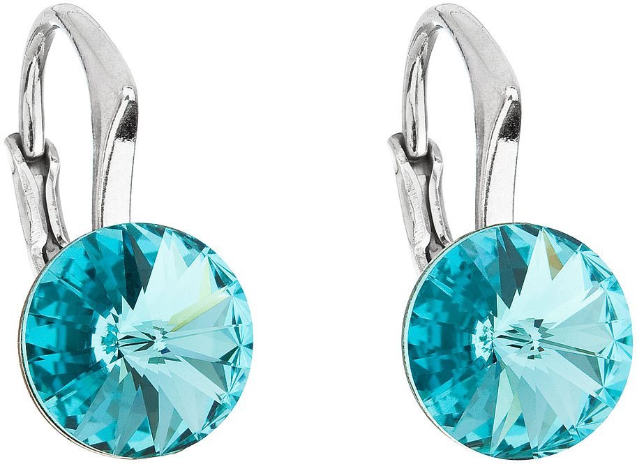 EVOLUTION GROUP 31229.3 lt. turquoise dekorované kryštálmi Swarovski® (Ag 925/1000, 1,6 g)