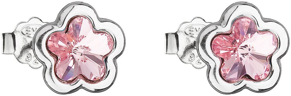 EVOLUTION GROUP 31255.3 lt. rose kvietok puzeta motýlik dekorované kryštálmi Swarovski® (Ag 925/1000)